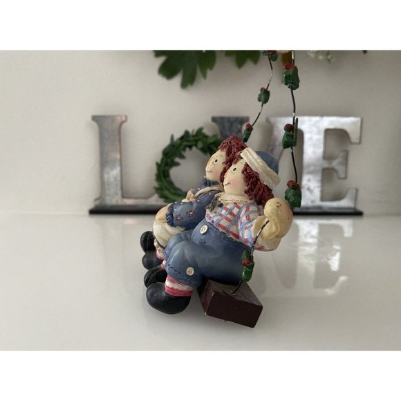 Kurt Adler Raggedy Ann & Andy Christmas Swing Ornament Vtg 2002 Simon Schuster - Picture 5 of 16